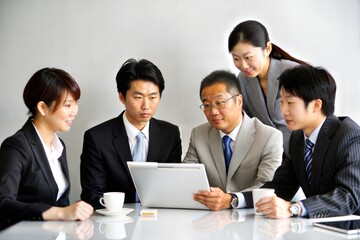 Poster - Asian Business Professionals Discussing Strategy
