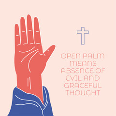 Wall Mural - Open palm means absence of evil and graceful thoughts