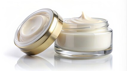 Poster - A jar of luxurious cosmetic cream on a white background, skincare, beauty, moisturizer, lotion, jar, container