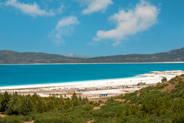 Wall Mural - Turquoise colored Salda Lake located in Burdur Turkey. Turkish name Salda Golu