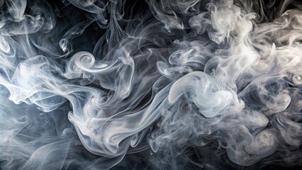 Poster - Abstract smoke background, with swirls of white and grey smoke intertwining , abstract, background, smoke, mist, misty