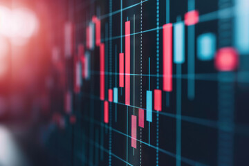 Poster - Close-up of a financial stock market graph with rising and falling trends. Concept for investment, trading, and analyzing economic data.