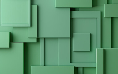 Poster - Abstract geometric green rectangular shapes background, offering a modern and minimalistic design for various creative projects.