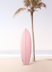 Wall Mural - surfboard on the beach