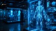 © atar - holographic display of blue human body