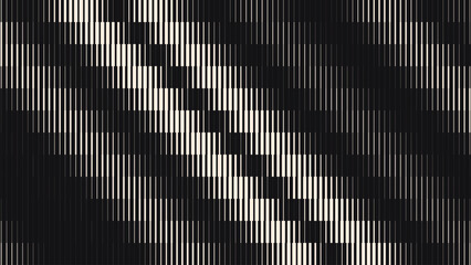 Leinwandbilder - Line Halftone Gradient Effect Pattern. Vertical Straight Lines Background. Black and White Abstract Texture with Parallel Stripes Thick to Thin. Vector Illustration.