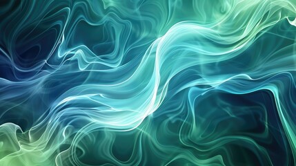 Poster - abstract background with a dynamic, flowing pattern in shades of blue and green