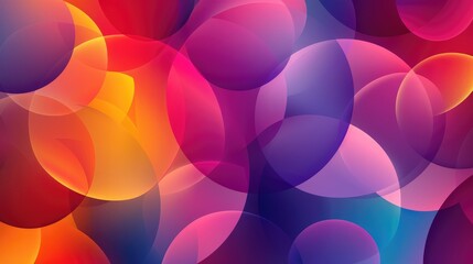 Poster - abstract background with a pattern of overlapping circles in gradient colors