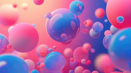 Poster - Abstract background with soft gradient spheres floating in space
