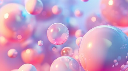 Poster - Abstract background with soft gradient spheres floating in space
