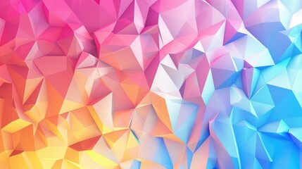 Poster - Abstract low poly background with triangular shapes in gradient colors