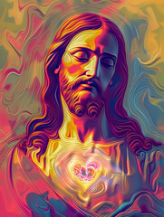 Wall Mural - The suffering of Jesus Christ. AI generative.