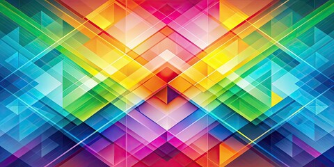 Canvas Print - Abstract geometric design with vibrant colors and clean lines, geometric, abstract, design, shape, pattern, colorful