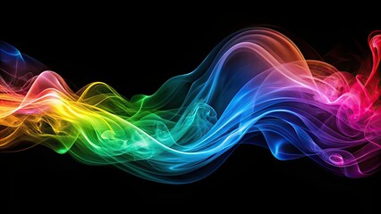 Wall Mural - Abstract colorful swirling smoke lines in a wave pattern, smoke, lines, abstract, multicolored, swirl, wave, pattern