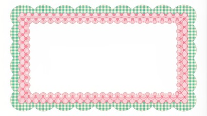 Sticker - Cute frilled frame perfect for adding a delicate touch to your designs, Cute, frill, frame, border, design, decoration, elegant