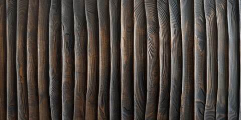 Wall Mural - A detail of a wooden wall with linear relief and texture