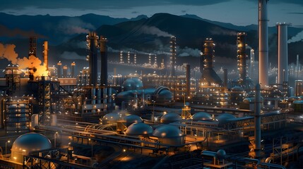 Poster - an industrial complex where carbon capture and storage technologies work silently underground, trapping emissions and safeguarding the atmosphere, preserving the planet for future generations