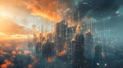 Poster - A fortress of legislation rising from the digital plains, its walls impenetrable to data thieves and hackers, safeguarding the sanctity of information in the digital age