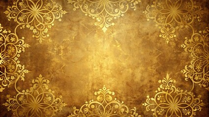 Canvas Print - Golden abstract design on distressed grunge background, golden, abstract,design, gold, texture, modern, artistic, backdrop