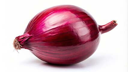 Poster - A close-up photo of a fresh red onion on a white background, vegetable, food, ingredient, organic, natural, healthy