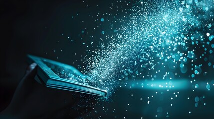Poster - the process of data destruction services with a dramatic image of digital information dissolving into pixelated dust, highlighting the importance of protecting consumer privacy and data security