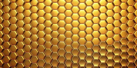 Wall Mural - Honeycomb background with metallic gold hexagons , honeycomb, metallic, gold, hexagons, pattern, textured, abstract, shiny