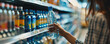 © BraveSpirit - Woman choosing a bottle of water from a supermarket shelf