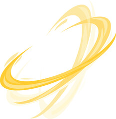 Aufkleber - Abstract illustration featuring a vibrant golden brush stroke effect forming a dynamic swirling shape