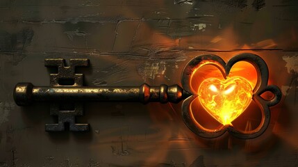 Wall Mural - Key to the Heart