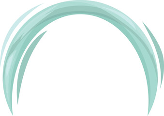 Aufkleber - Single turquoise brush stroke forming an arch shape