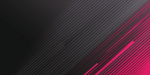 black, grey and hot pink vector gradient stripes, dark grey background