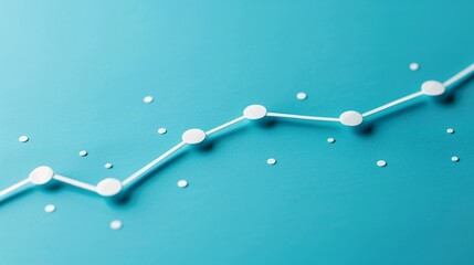 Poster - Minimalist paper art of a line graph showing growth Stock Photo with copy space