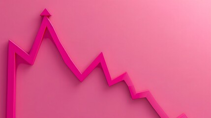 Poster - Minimalist paper art of a line graph showing growth Stock Photo with copy space