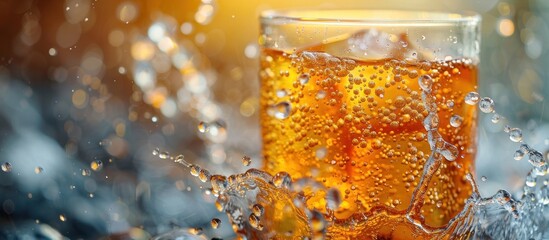 Canvas Print - Refreshing Iced Tea with a Splash