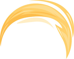 Aufkleber - Golden brush stroke is making a dynamic curved shape