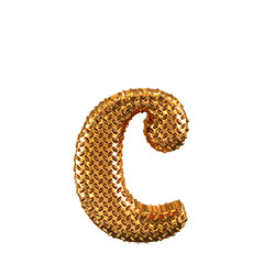 Wall Mural - Gold ribbed symbol. letter c