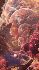 Wall Mural - science fiction scene seamless looping overlay 4k virtual video animation background