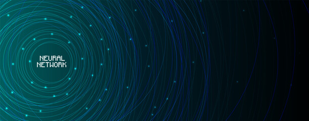 Neural network concept. Connected cells with links. High technology process. Abstract futuristic background. Vector art.