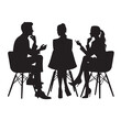 © MSTMIM - Business peiple sitting on conference or other meeting silhouette vector