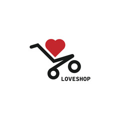 Love shop logo symbol icon vector 