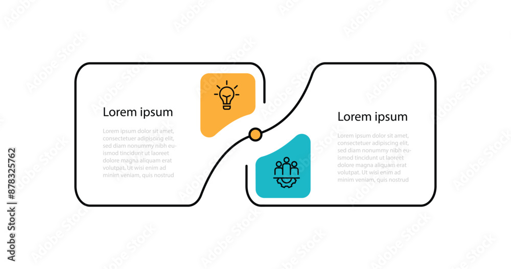 Vector template infographic element with 2 step line connected can be ...
