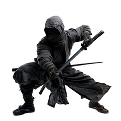 Ninja isolated on transparent or white background