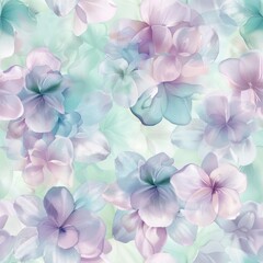 Wall Mural - Ethereal Pastel Floral Background with Soft Blooms