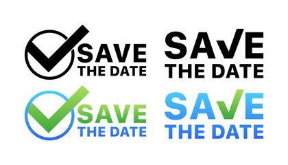 Poster - Save the date icons. Approval icons. Flat and Silhouette style. Vector icons.