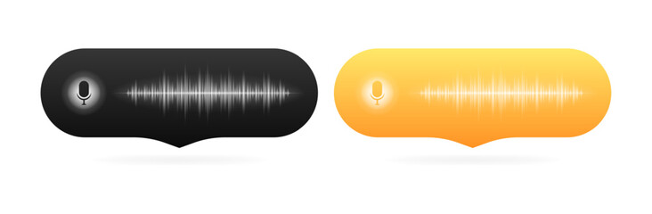 Poster - Voice message icons. Microphone icons. Flat style. Vector icons.
