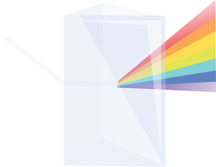 Poster - Light beam refracting through triangular prism, separating into visible color spectrum