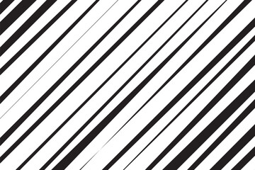 Wall Mural -  simple abstract black color daigonal thin to thick line pattern a white background with a black and white pattern