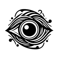 Canvas Print - design artistic eye black and white vector