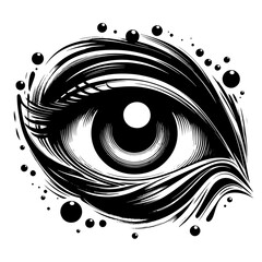 Wall Mural - design artistic eye black and white vector