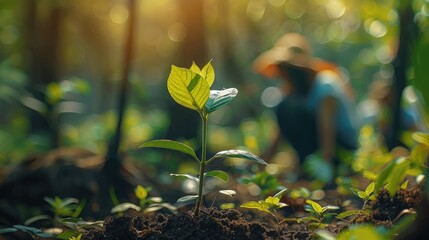 Aufkleber - Cooperation Environment Charity Concept. Nature Support, Volunteer People, Social. Professional Corporate Business Environment and Achieve. Generative AI.